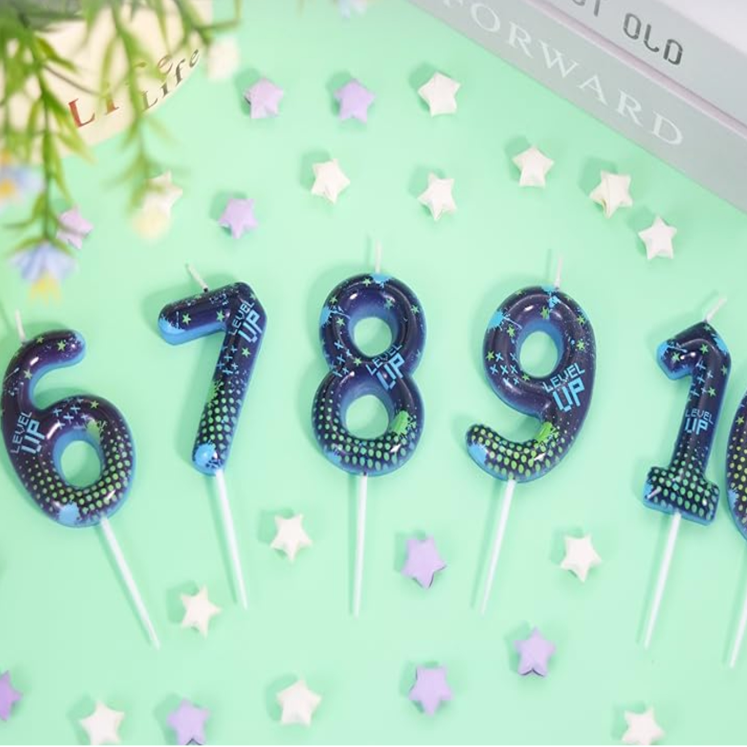 Candle Supplies Free Shipping - Blue Game Boy 0-9 Birthday Candles,