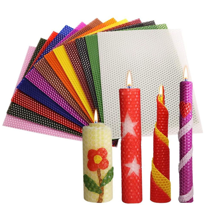 Beeswax Sheet Roll - 6Pcs 12Colors Colored Beeswax Sheet Candle