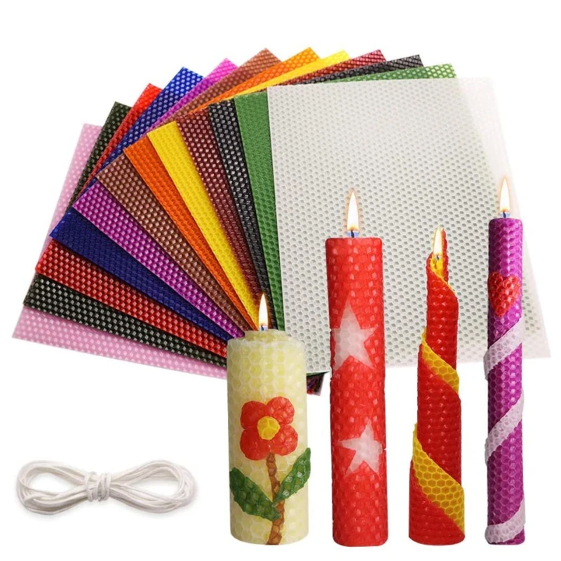 Beeswax Sheet Roll - 15*20/20x20CM Colored Beeswax Sheet Candle Roll