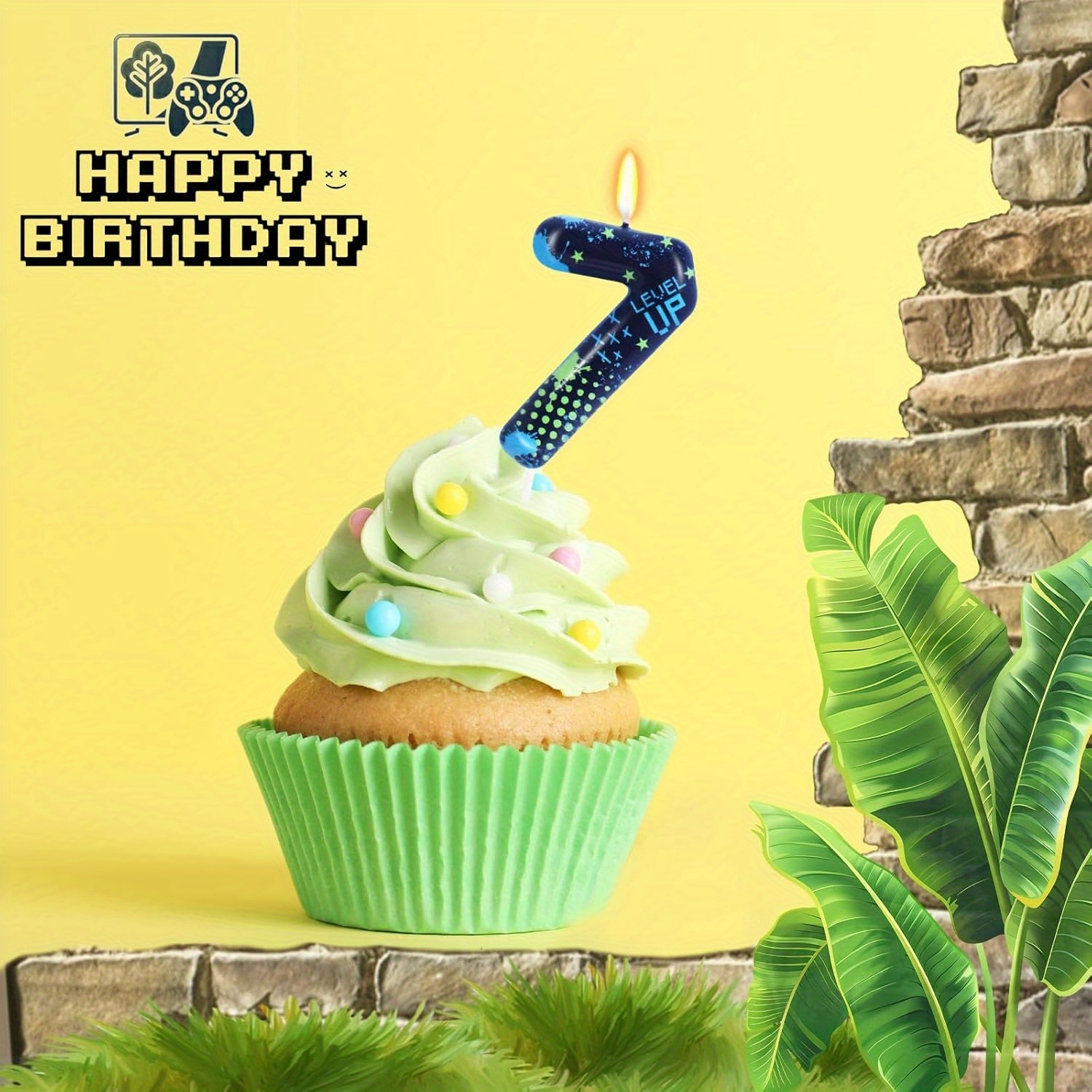 Blue Game Boy 0-9 Birthday Can - Candle Supplies Free Shipping ulasan dan harga