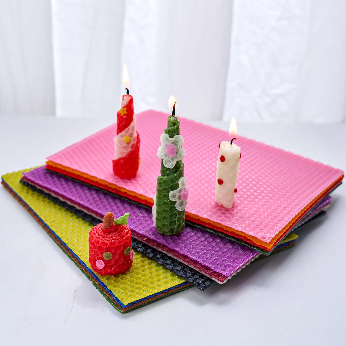 6Pcs 12Colors Colored Beeswax  - Beeswax Sheet Roll ulasan dan harga