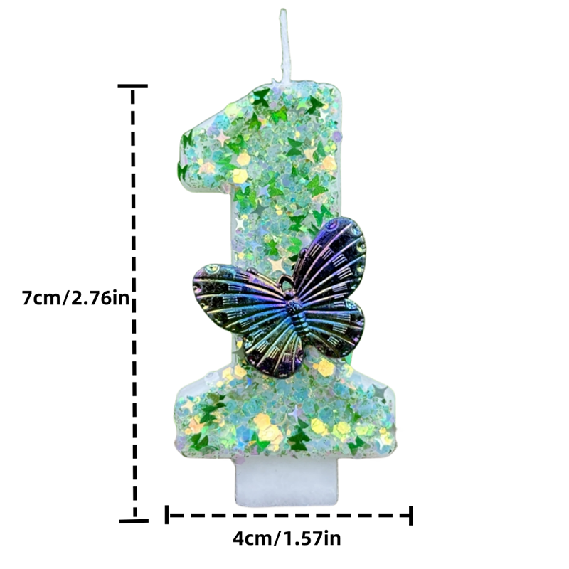 1Pc Green Sequins Number 0-9 B - Candle Supplies Free Shipping ulasan dan harga