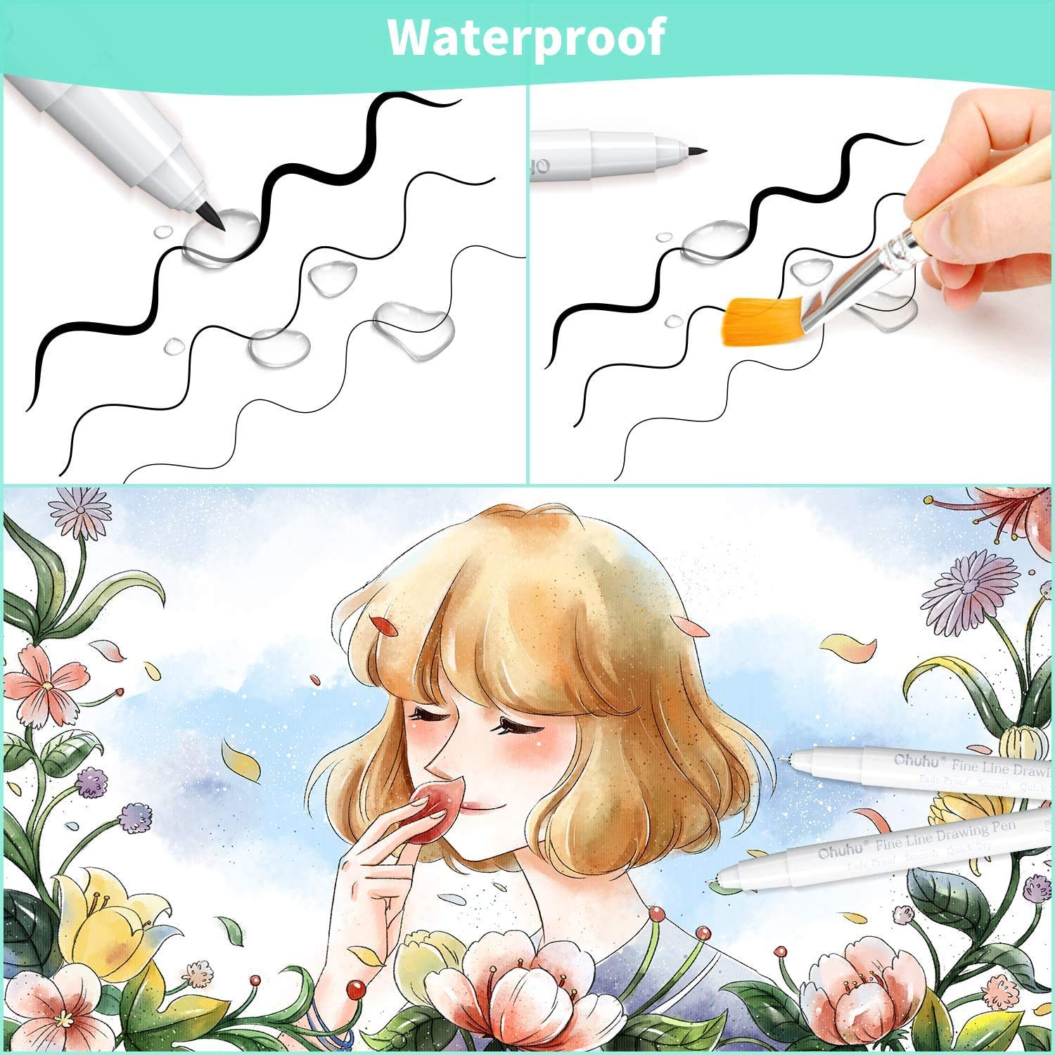 Ohuhu Micro Pen Fineliner Draw - Copic Marker Sketch ulasan dan harga