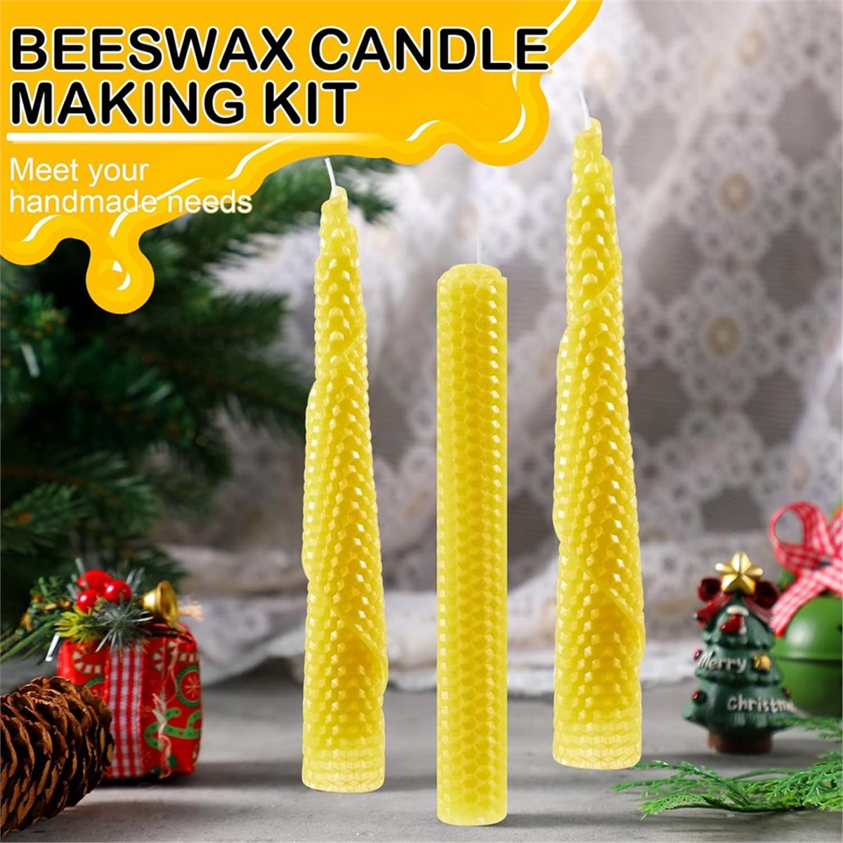 N94R 24 Pcs Beeswax Candle Mak - Beeswax Sheet Roll ulasan dan harga