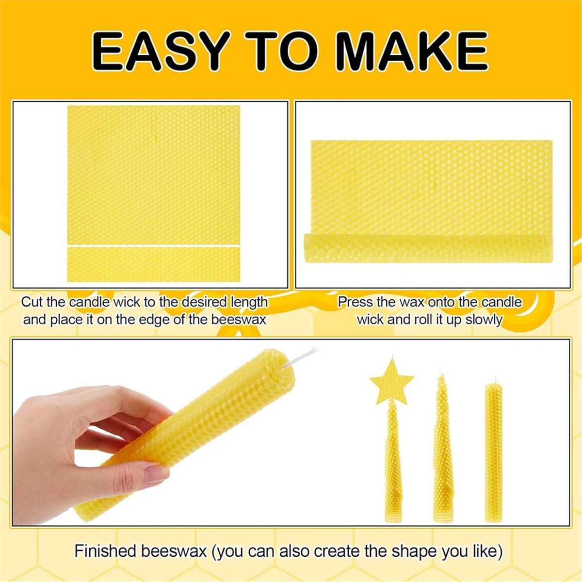 N94R 24 Pcs Beeswax Candle Mak - Beeswax Sheet Roll ulasan dan harga