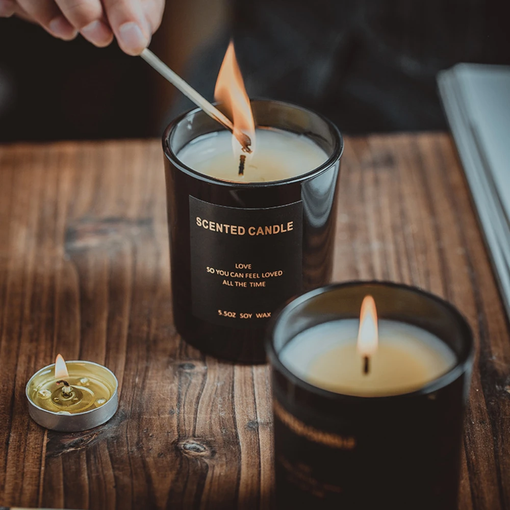 Luxury Glass Candle Jar Black  - Luxury Candle Supplies Usa ulasan dan harga