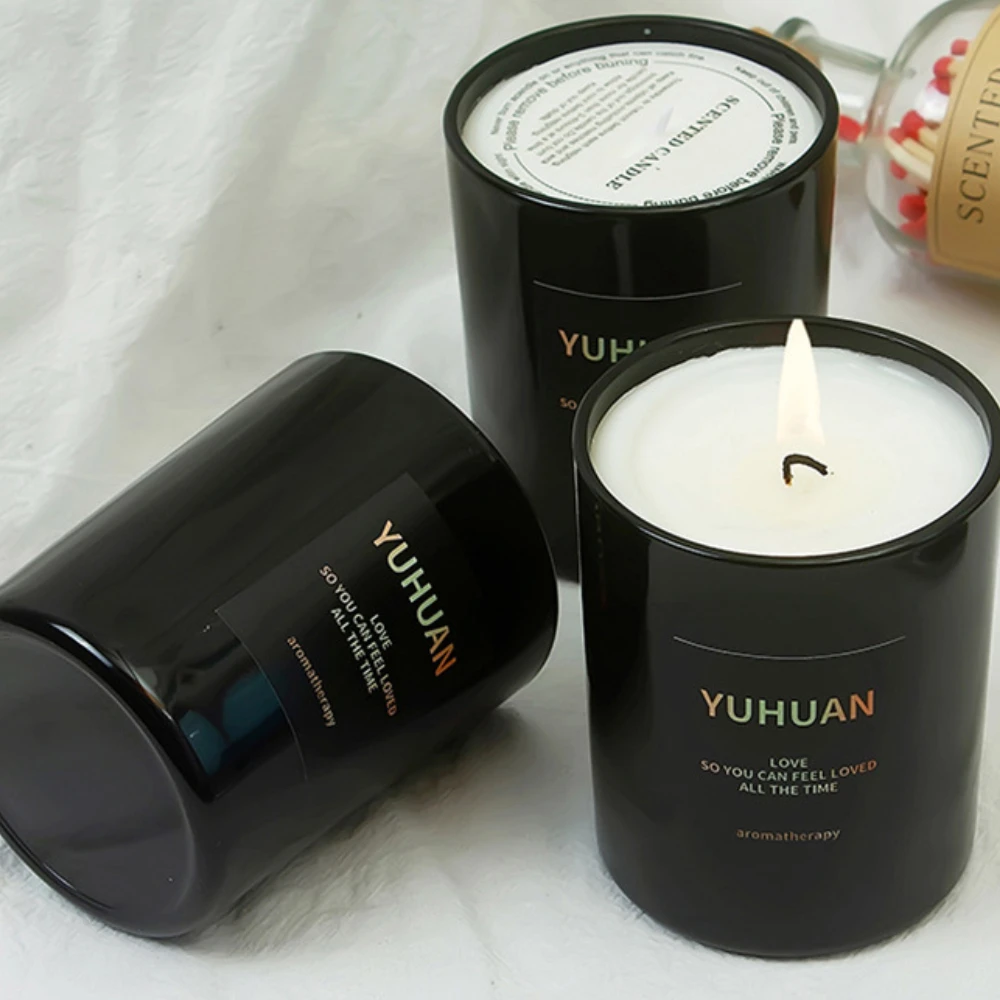 Luxury Glass Candle Jar Black  - Luxury Candle Supplies Usa ulasan dan harga